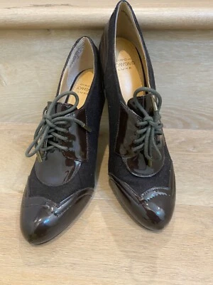 JOAN & DAVID CIRCA Mujer CJEVENSEN Lujo Tacones Punta de Ala Marrón Oscuro Con Cordones Talla 8 Foto 1 de 4