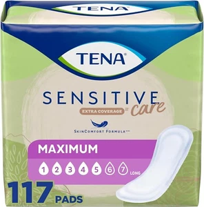 Tena Sensitive Care Women's Maximum Absorbency Incontinence Pad, Long, 117 Count - Picture 1 of 5