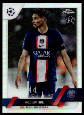 2022 Topps Chrome UEFA Refractor Hugo Ekitike Rookie A2 Paris Saint-Germain #125 - Image 1 of 2