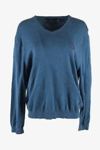 Suéter Polo Ralph Lauren Jumper Vintage Cuello en V Años 90 Azul Talla XXL - IL3025 - Imagen 1 de 4