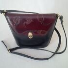 EMBOSSED EQUESTRIAN LEATHER SHOULDER BAG - BLACK - MADE IN ITALY 