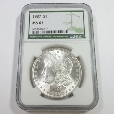 1887 NGC MS63 - Silver Morgan Dollar $1 US Coin #57652B - Image 1 of 3