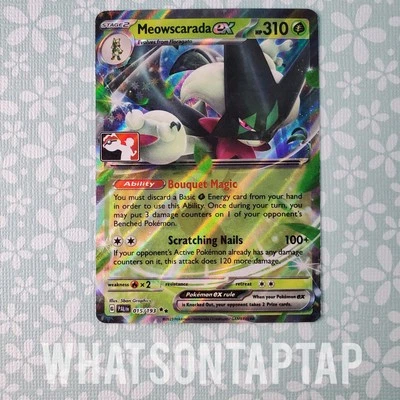 Pokemon Card Meowscarada Ex 015/193 Ultra Rare Scarlet Violet Prize Pack Series - Image 1 of 2