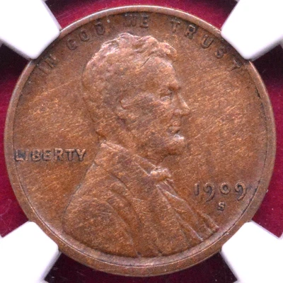 NGC VF-30! 1909-S LINCOLN WHEAT CENT - Image 1 of 3