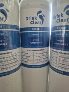 Drink Clear DC3CB Water Filter 3-Pack for Whirlpool/KitchenAid/Maytag/Kenmore - Picture 1 of 1