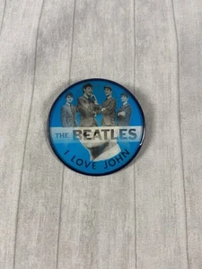 The Beatles I Love John Lennon Flasher button Vari-Vue Flicker Rock Music pin - Picture 1 of 3