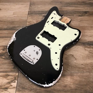 FRANCHIN Neptune guitar body Heavy Relic Aged Black Nitro Alder JM-type - Picture 1 of 16