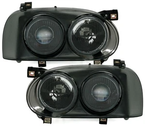 Phare Noir DOKA Twin Gauche + Droite Avec Réticule Pour VW GOLF 3 91-97 - Bild 1 von 5