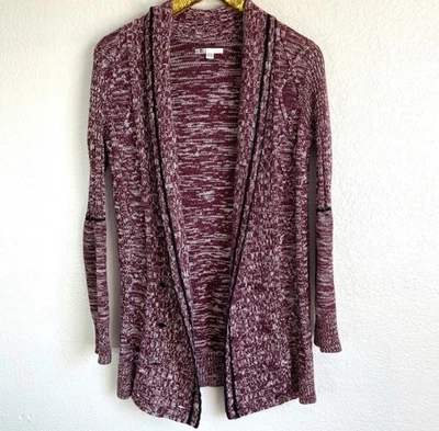 Volcom Button Cardigan - Burgundy Knit Sweater - Women’s - Size XS - Image 1 of 4