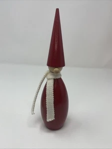 Swedish Wooden Red Gnome 7” Tomte - Picture 1 of 6