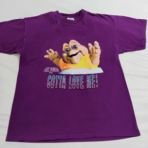 Vintage 90s Dinosaurs TV Show Promo Tee T-Shirt Baby Sinclair Purple Large - Picture 1 of 14