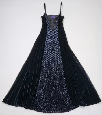 Vtg 90s  Cykxtees Dress Sleeveless Gothic Vampy Velvet Black Size S/M - image 1 of 4