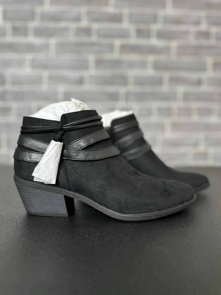 LifeStride Women's Paloma Booties Black Suede Size 9M