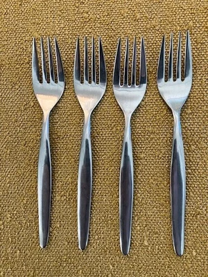 Lot of 4 WMF Cromargan Stainless Salad Forks Laurel 6 1/8" - Image 1 of 3