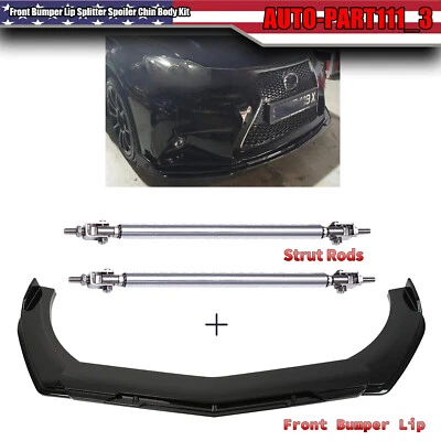 Glossy Black Front Bumper Splitter Spoiler Kit For Lexus RX350 RX350L RX450h - Изображение 1 из 4