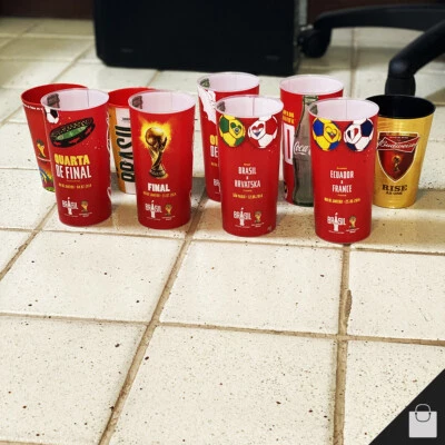 Copa Mundial de la FIFA 2014 Coca Cola 9 tazas colección original Brasil Coca-Cola WC juego de tazas Foto 1 de 4