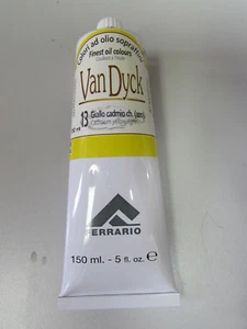 Ferrario VAN DYCK Finest colori ad olio giallo cadmio chiaro #13 -150ML-TOP QUALITY - Foto 1 di 1