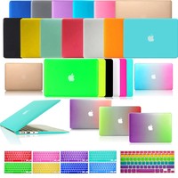 Matte Hard Case Coat Cover For Apple Macbook Air Pro 11 12 13 15 16 +Keypad Skin