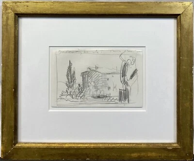 Papel de dibujo a lápiz original 1993 Paul Resika paisaje francés Provenza firmado Foto 1 de 4