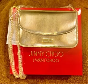 Jimmy Choo Parfums gold Handbag Purse Shoulder Bag Crossbody New w/Box - Picture 1 of 15