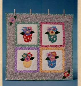 The Posy Patch Easy Flower Applikation Wand Quilt Muster Vintage Primitive Folk - Bild 1 von 2