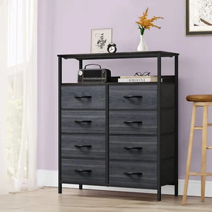 8 Drawers Dresser Furniture Storage Fabric Organizer w/Shelves for Bedroom TAUS - Picture 1 of 5