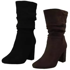 Ladies Spot On! 'F51238' Microfibre High Heel Smart Boots - Bild 1 von 21