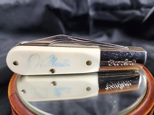 Vintage Barlow WILBERTS Two Blade Pocket Knife Natural White Bone Handles 66F - Picture 1 of 7