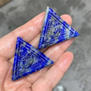 1.4" Top Natural Lapis Lazuli jasper Eyes Skull Quartz Crystal Skull Healing 1pc - Picture 1 of 8