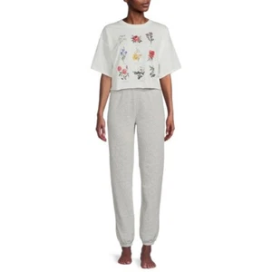 Grayson Social Women's Cropped Graphic Sleepwear T-Shirt Size L - Picture 1 of 4