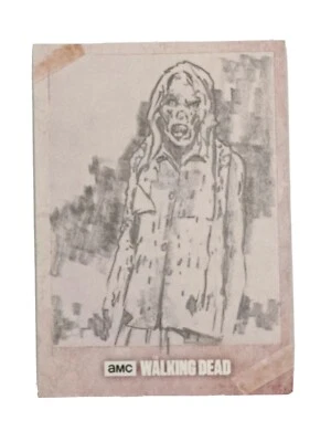 Topps Walking Dead Evolution ONE-OF-A-KIND Hand Drawn Sketch Card - Walker 1/1! - Image 1 of 2
