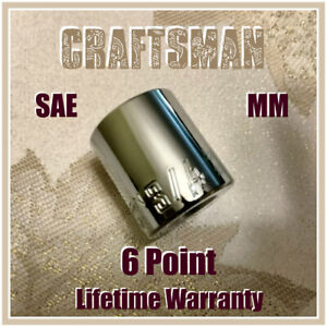 CRAFTSMAN 3/8" Drive Shallow Socket 6 Point - SAE Inch Metric MM - Any Size NEW