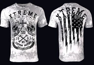 Xtreme Couture By Affliction Men's T-shirt Blazing Roadway Skull S-5XL - Picture 1 of 11
