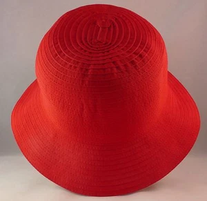 Women's Ladies Red Pillbox Hat Casual Wear One Size Cotton Polyester Material - Picture 1 of 1