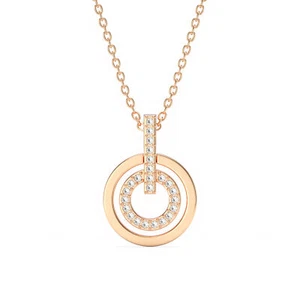 MYJS Concentric Circle Necklace made with Clear Swarovski Crystals RP Bridal - Picture 1 of 3