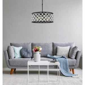 Matte Black Crystal Balls Chandelier Dining Room Or Kitchen Island Light Fixture - Picture 1 of 8