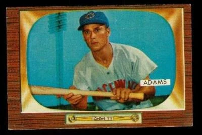 Vintage 1955 BASEBALL Card BOWMAN #118 BOBBY ADAMS 3rd Base Cincinnati Redlegs - Image 1 of 2