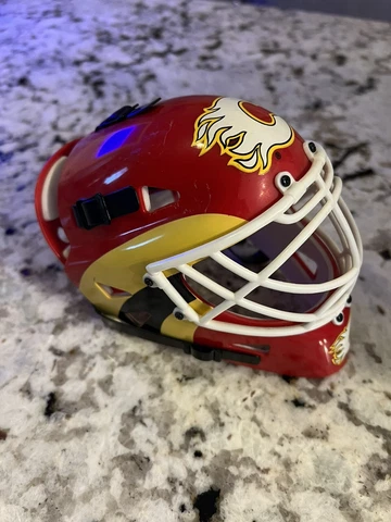 Calgary Flames Riddell NHL Mini Goalie Mask Helmet 1990's Very Rare Cover