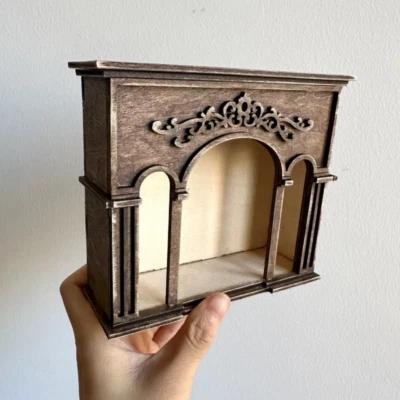 Chimenea escala 1/6 casa de muñecas miniaturas muebles madera sin terminar 11,5" pulgadas Foto 1 de 4