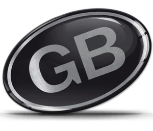 Adesivo silicone auto moto bicicletta casco laptop UK GB logo argento nero - Foto 1 di 8