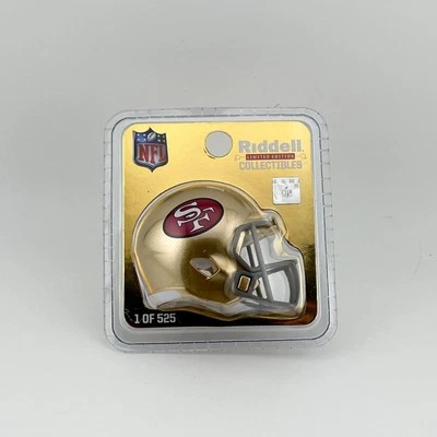 旧金山 49 人队正品 Riddell 限量版口袋职业橄榄球头盔 — 第 1/2 张图片