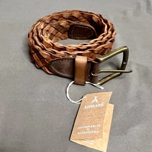 Neu mit Etikett Affilare Herren Italien Leder braun geflochten Gürtel Größe 44 - Bild 1 von 8