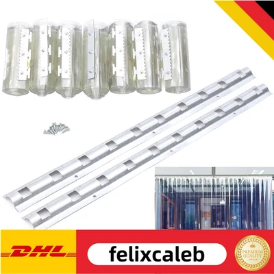 7 Stk Streifenvorhang Lamellen PVC Streifen 200mm x 2mm Stallvorhang Windschutz - Bild 1 von 4