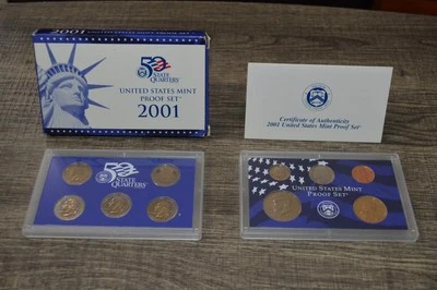 2001 United States Mint 10 Coin Proof Sealed in Case W/ COA & Box ! Very Nice #2 - Image 1 of 4
