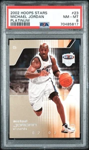 2002 Hoops Stars #23 Platinum Michael Jordan /100 PSA 8 (Pop 5, Only 2 Higher) - Picture 1 of 2