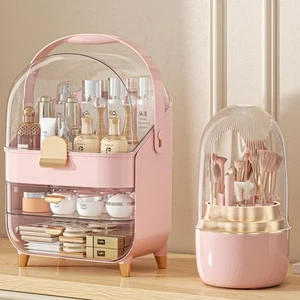 Makeup Organizer Skincare Holder Bathroom Counter Organizer Storage Box Cosme... - Picture 1 of 8
