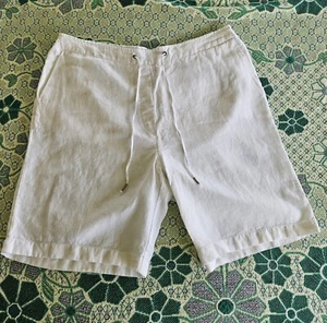 Chico's Women's Size 2.5/ 14 White Linen Bermuda Shorts Beach Travel Resort - Picture 1 of 13