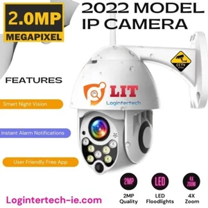 WIFI Camera Outdoor LED Flashligt Autotracking PTZ IP1080p 2mp 4*Zoom Dome CCTV - Picture 1 of 14