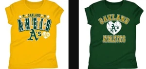 Lote de camisetas OAKLAND A's niñas 14-16 NUEVAS CON LICENCIA MLB estilo vintage camiseta atletismo - Imagen 1 de 3