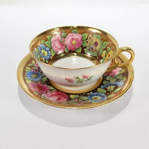 Antike Copeland Spode Porzellan Tasse & Untertasse mit Rosen & Blumen Nr. B223 - Bild 1 von 9